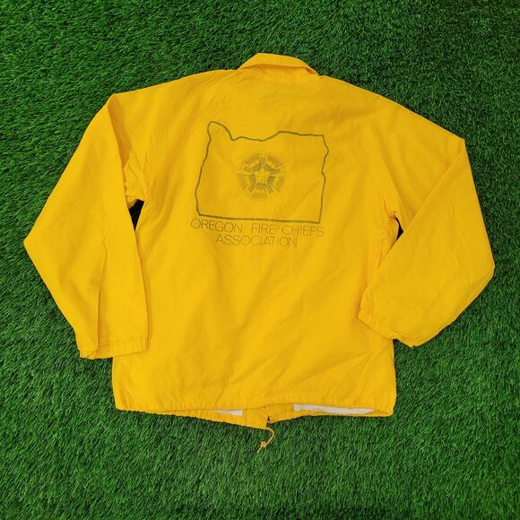 Vintage OFCA Firefighter Windbreaker Jacket Medium 21x27 USA - Picture 1 of 16